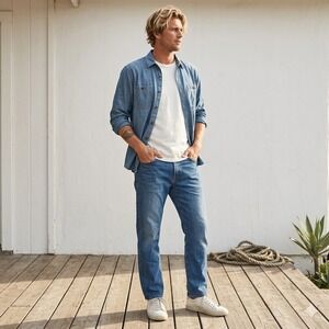 Outerknown SEA Dune Jeans Mens 30 High Rise Slim Fit Blue Sustainable